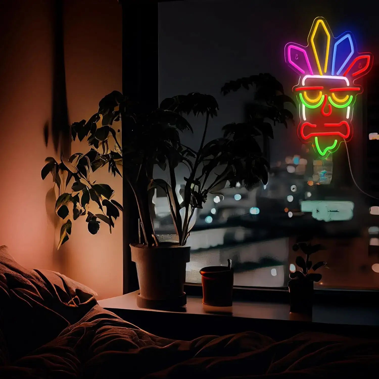 Aku Aku Crash Bandicoot Neon Lamp