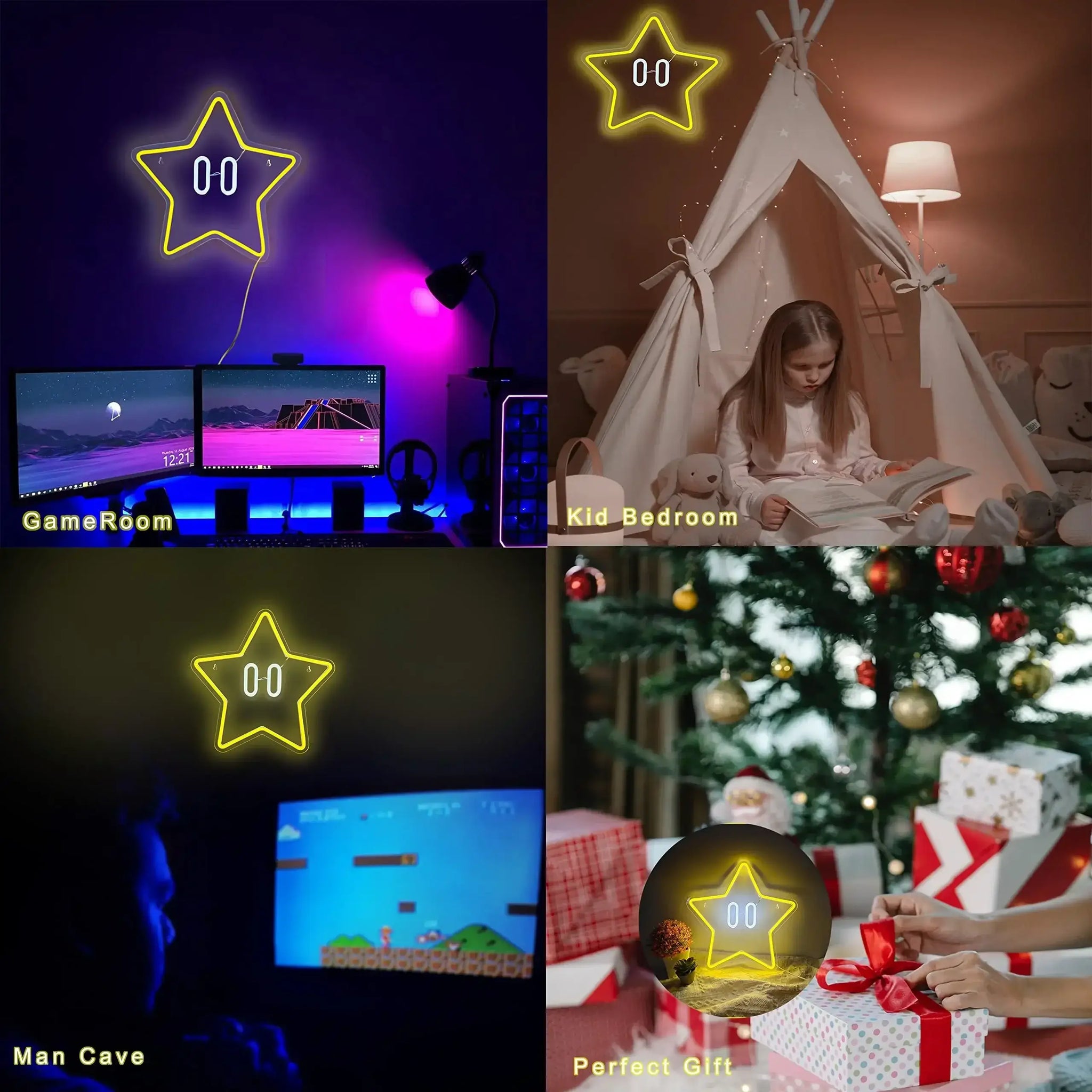 Mario Star Neon Lamp