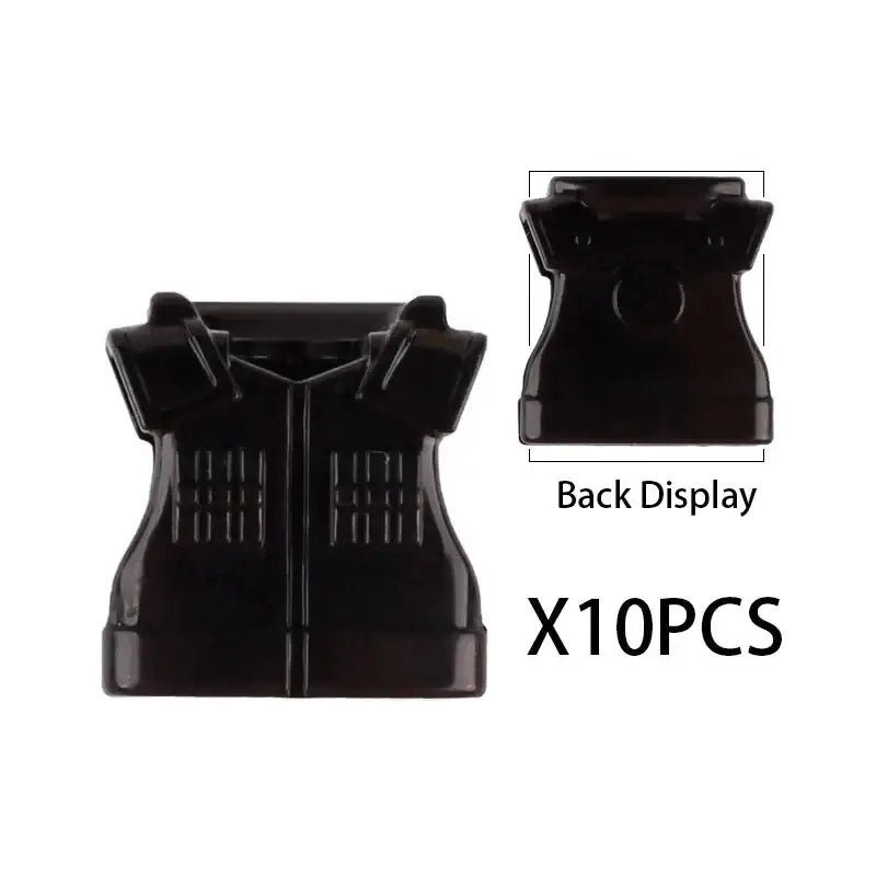 Connecteur en plastique noir lego moc avec design moulé en forme de gilet pour accessoires militaires lego ww2