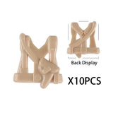Pièces de gilets lego moc militaire beige en plastique vue avant et arrière lot de 10pcs pour lego moc ww2