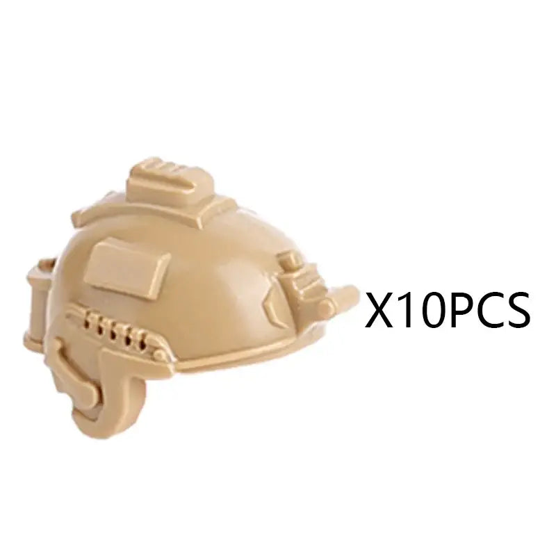 Casque tactique lego moc militaire tan avec détails moulés et finition mate pour accessoires militaires ww2