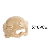 Tan helmet tactique en plastique lego moc avec détails moulés et sangle ajustable pour accessoires militaires lego ww2