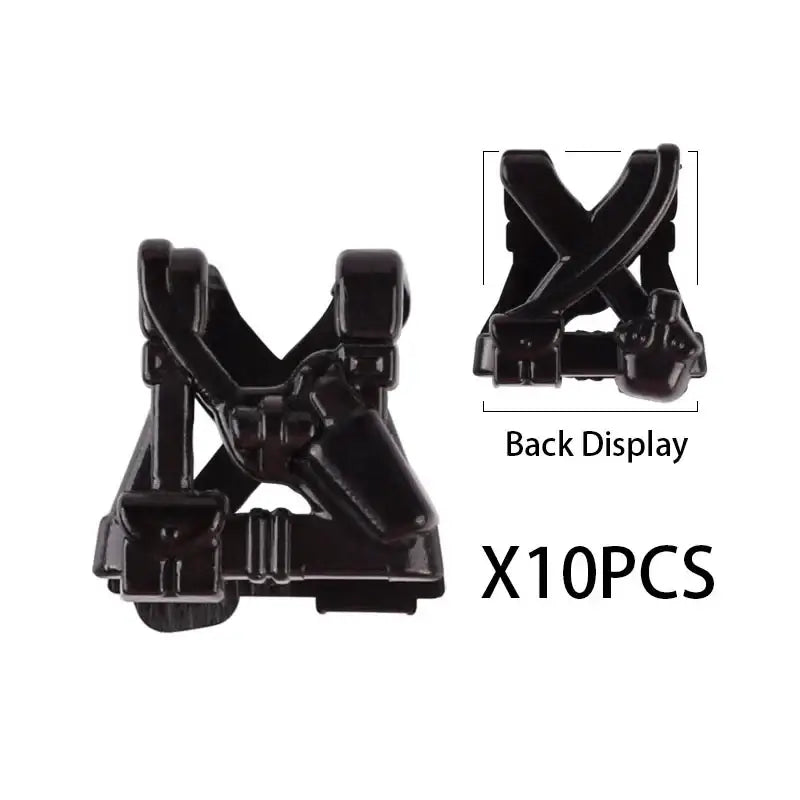 Ensemble d’accessoires tactiques en plastique noir pour gilet lego moc militaire adapté ww2