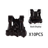 Ensemble d’accessoires tactiques noirs en plastique pour gilet lego moc militaire style ww2