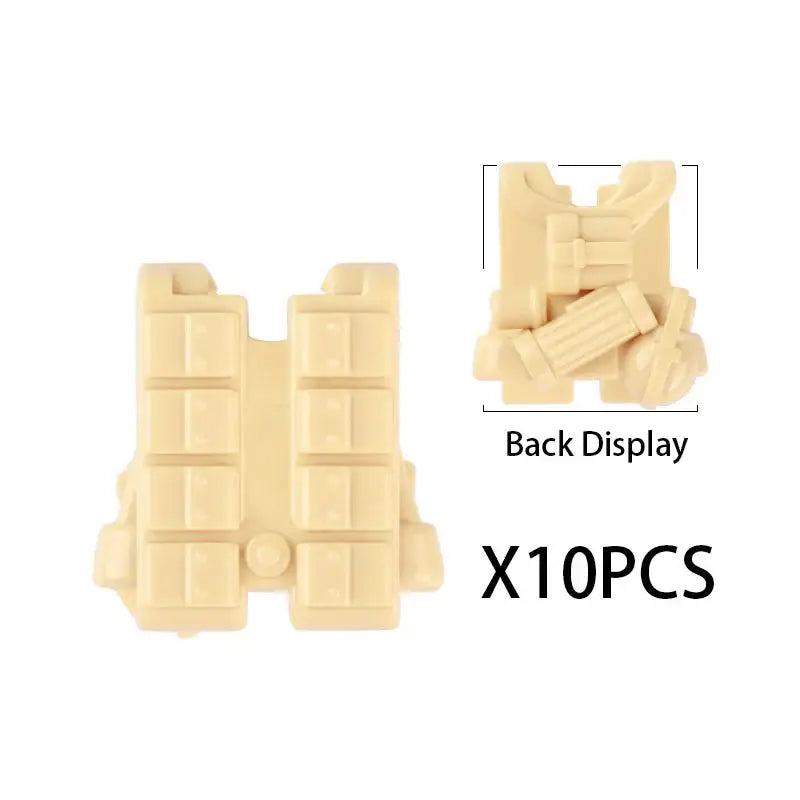 Set d’accessoires militaire en plastique beige pour gilet tactique lego moc ww2 lego militaire
