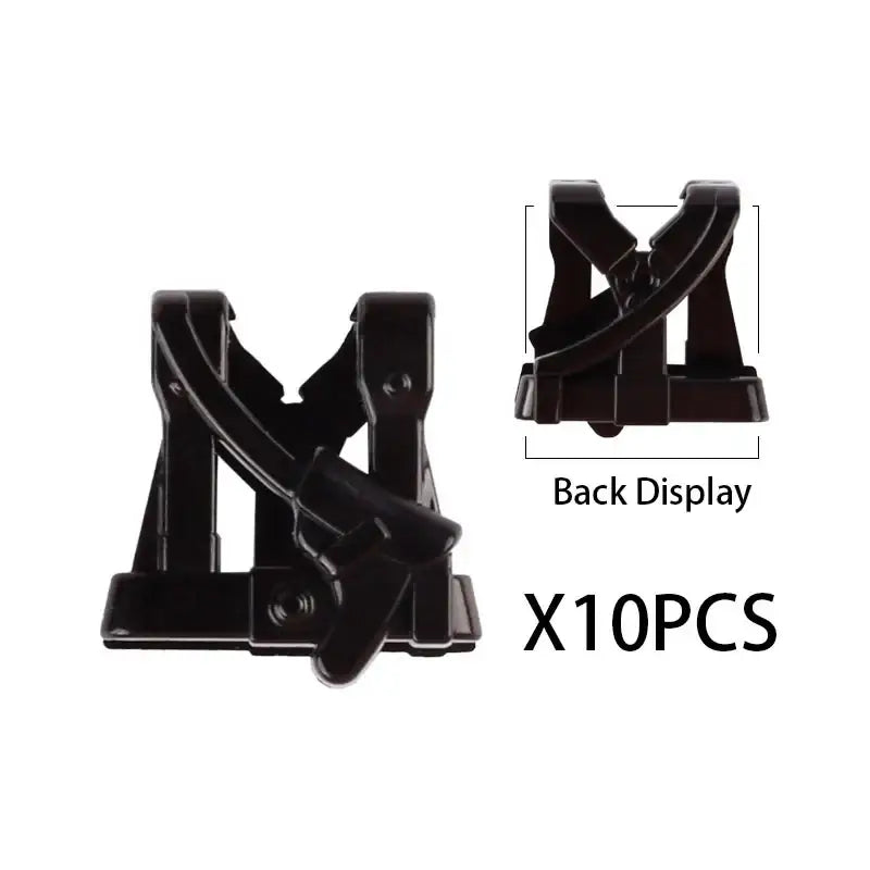 Clip noir en plastique avec design robuste emboîtable pour lego moc militaire et lego moc ww2