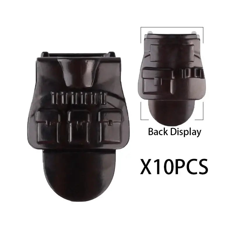 Holster tactique en plastique noir avec compartiments moulés et base arrondie pour lego moc militaire ww2