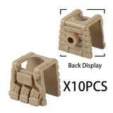 Tan plastique plaque tactique avec design texturé en briques et trou central pour lego moc accessoires militaires