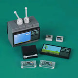 Gray lego moc vintage television with white antenna knobs and pixelated blue sky game screen for lego adulte accessoire salle de jeux casino