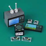 Lego moc téléviseur gris style lego avec antennes blanches et écran pixel nuage pour accessoire lego adulte salle de jeux casino