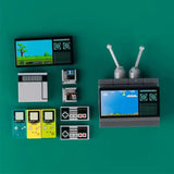 Tv en plastique gris avec antenne blanche et écran rétro lego moc pour accessoire lego adulte salle de jeux casino