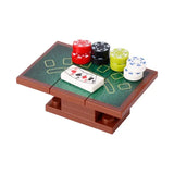 Lego moc accessoire salle de jeux casino table marron avec surface verte et jetons poker empilés rouges noirs blancs