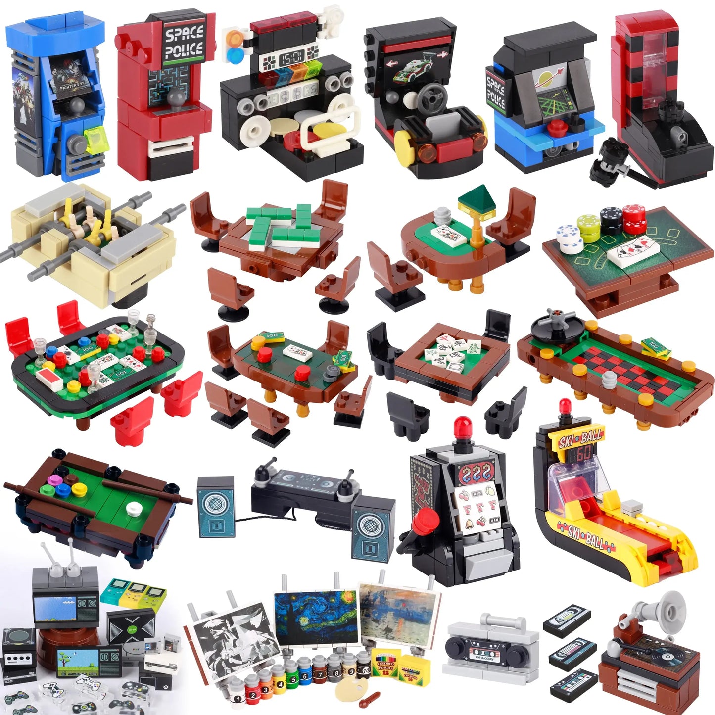 Lego MOC Casino Games Room Accessories