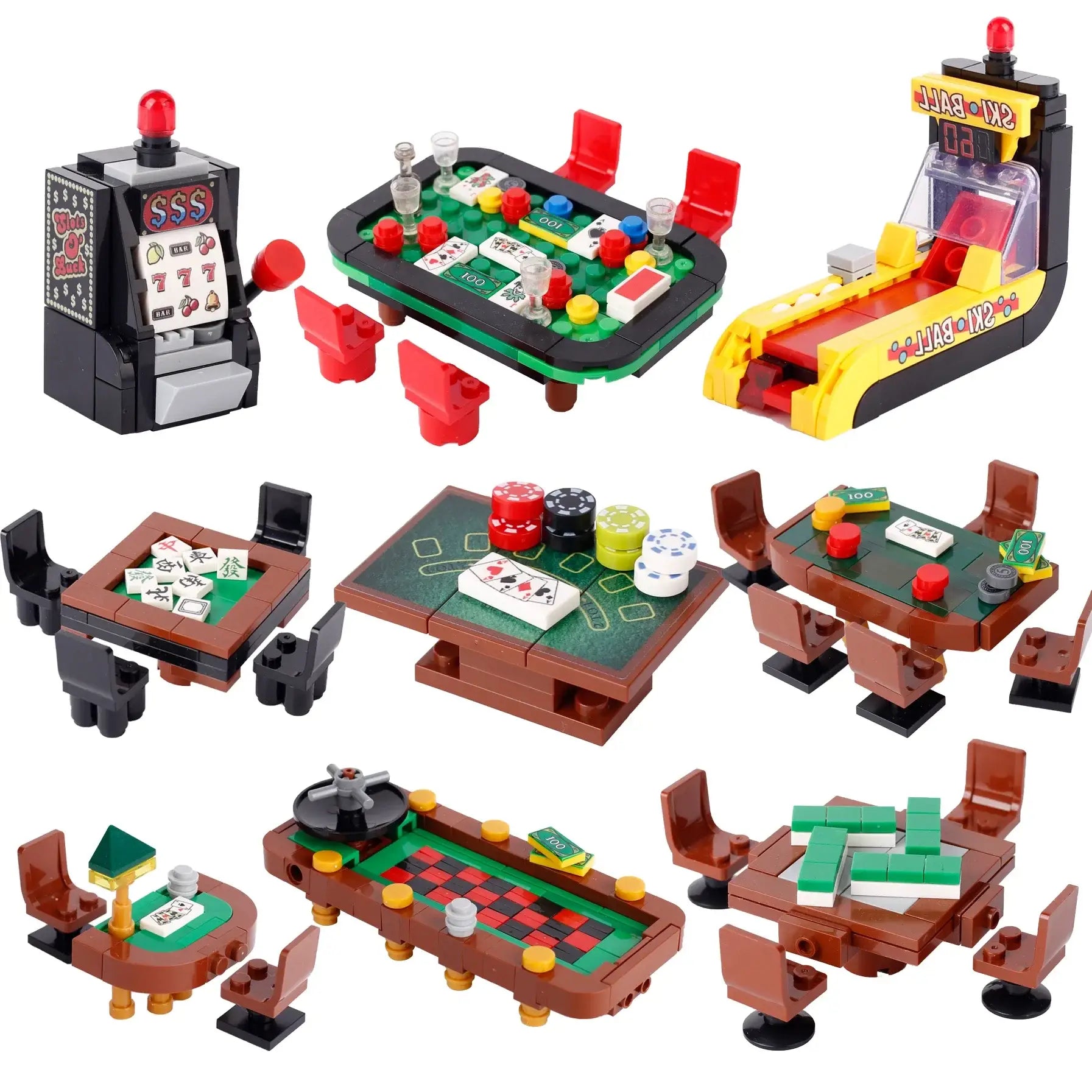 Lego MOC Casino Games Room Accessories