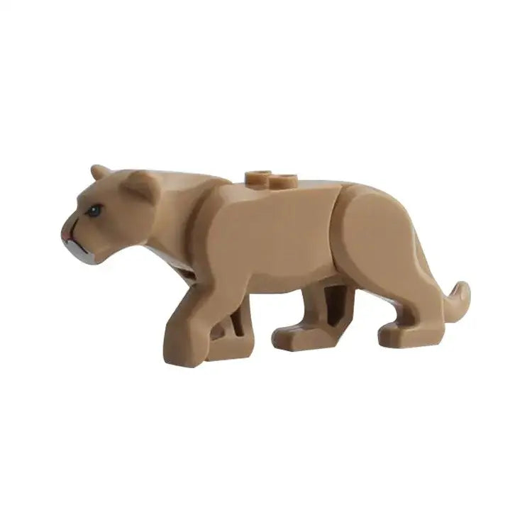 Figure lego moc animal tan stylisée avec détails moulés pour lego animaux de ferme en plastique tan