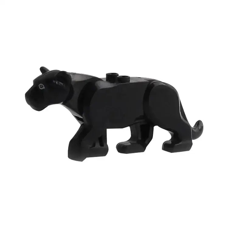 Lego moc figurine panthère noire en plastique avec finition brillante pour lego animaux de ferme détaillée