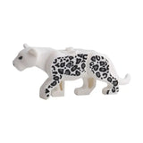 Figurine lego moc jaguar blanc à motif tacheté noir pour lego animaux de ferme collection lego ferme