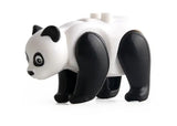 Figurine lego moc panda en plastique noir et blanc avec taches dyeux noires pour lego animaux de ferme