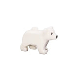 Figurine dours polaire blanche en plastique avec yeux et nez noirs accessoire lego moc pour lego animaux de ferme