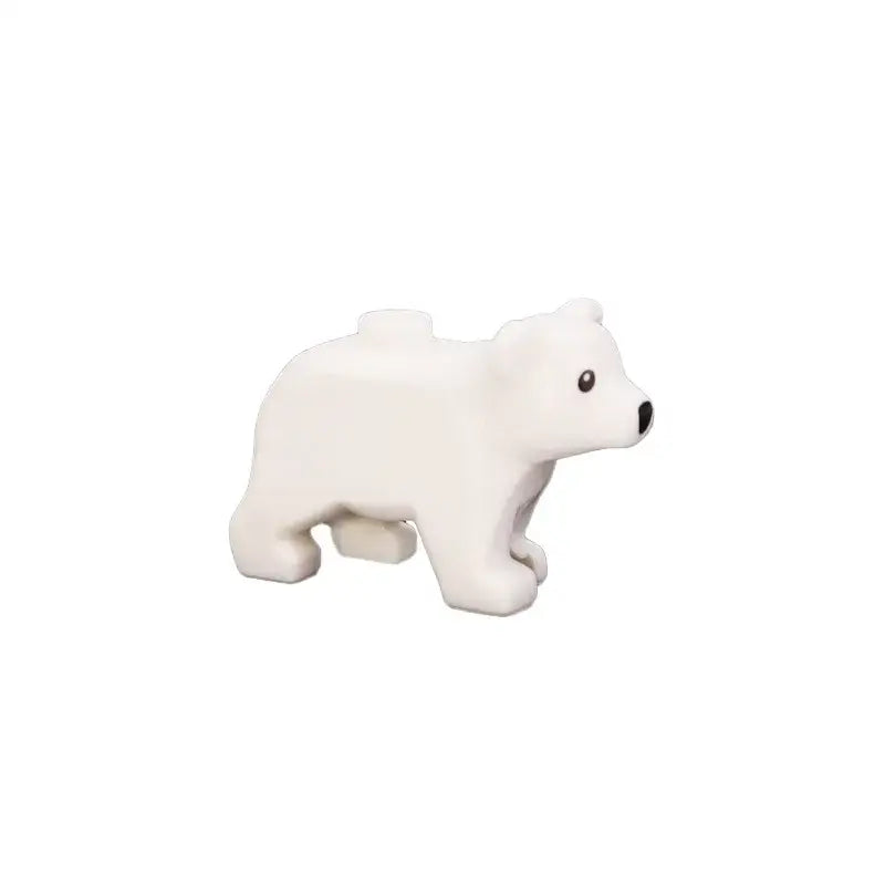 Figurine dours polaire blanche en plastique avec yeux et nez noirs accessoire lego moc pour lego animaux de ferme