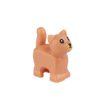 Lego moc lego animaux tan minifigure chat en plastique avec yeux noirs et nez jaune pour lego ferme