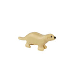 Beige lego moc animaux de ferme en plastique avec yeux et nez noirs en forme de minifigure animale