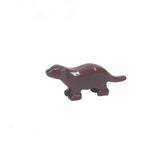 Figurine loutre en plastique marron avec finition brillante et design stylisé simple dans lego moc animaux de ferme