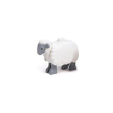 Lego moc lego ferme figurine de mouton en plastique blanc et gris avec corps texturé et têtes et pattes gris foncé