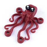 Lego moc pieuvre rouge en plastique avec yeux noirs et blancs pour la collection lego animaux de ferme