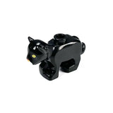 Minifigurine lego moc chat noir aux yeux jaunes et finition brillante pour lego animaux de ferme