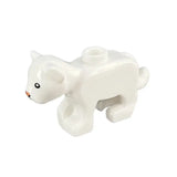Lego moc animaux de ferme figurine lego ours polaire blanc plastique avec œil noir et nez orange