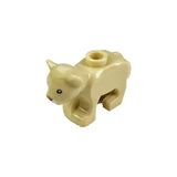 Minifigure lego moc ours en plastique beige avec oreilles moulées yeux noirs et petit nez marron lego animaux de ferme