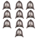 Set de dix pins décoratifs argentés en forme de casque viking accessoire lego moc medieval pour armes médiévales lego moc
