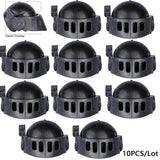Pièces de casque de chevalier noir en plastique lego moc medieval avec finition mate et fentes rectangulaires pour visière accessoire lego