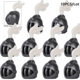 Charms casque chevalier noir en plastique avec ailes blanches accessoire lego moc medieval pour lego moc armes médiévales