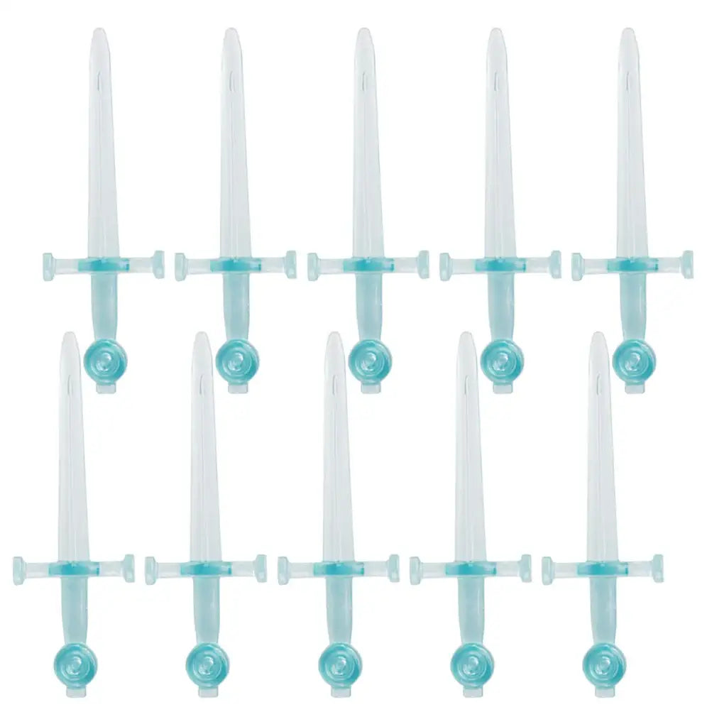 Lego moc medieval accessoire lego avec épées jouets en plastique transparent turquoise pour construction médiévale