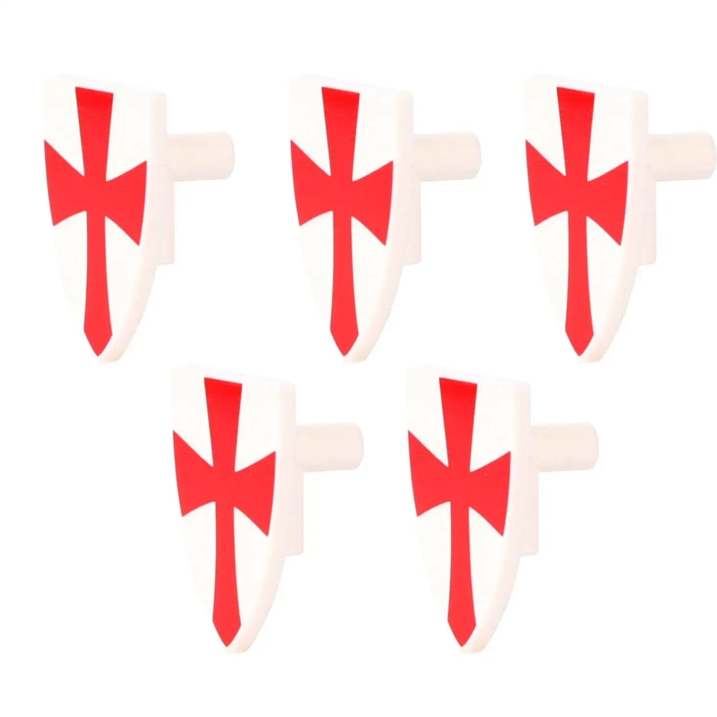 Accessoire lego moc medieval bouclier blanc en plastique avec croix rouges pour armes médiévales lego moc
