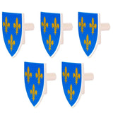 Knobs décoratifs en forme décu bleu et or fleur de lys pour lego moc armes médiévales accessoire lego