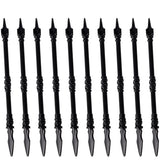 Set de dix pointes de lance en plastique noir avec section torsadée accessoire lego moc médiéval