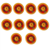 Roues lego moc médiévales rouges et jaunes avec motifs décoratifs noirs accessoire lego pour moc armes médiévales