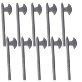 Dix têtes de hache lego moc medieval grises en plastique avec manche lisse et lame courbe accessoire lego