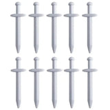 Dix épées jouets blanches en plastique disposées en deux rangées accessoire lego moc médiéval
