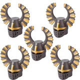 Bouchons de bouteille en forme de casque viking gris foncé et or avec cornes courbes pour accessoire lego moc medieval