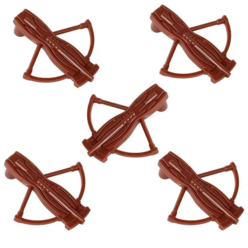 Brown plastic crossbows lego moc medieval accessoire lego pour armes médiévales en plastique