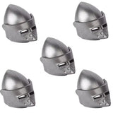 Set de cinq breloques casques de chevalier médiéval en métal argenté pour accessoire lego moc medieval