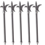 Ensemble de cinq hallebardes médiévales lego moc grises métalliques accessoire lego moc medieval détaillé
