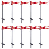 Poteaux de drapeau en plastique rouge avec axe métallique argenté et connecteurs noirs accessoire lego moc médiéval