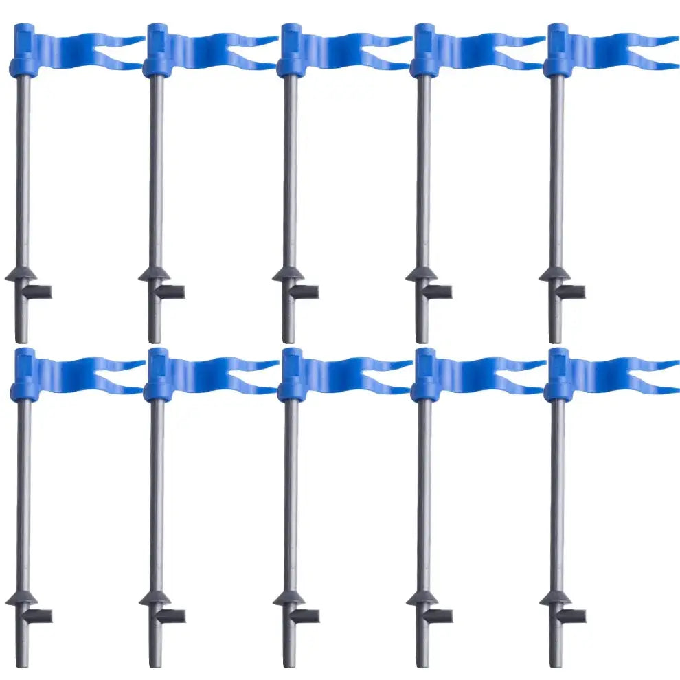 Poteaux de jardin bleu et argent avec dessus ondulé en plastique accessoire lego moc medieval pour lego moc armes médiévales
