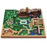 Lego moc carte a link to the past représentant une carte d’hyrule avec herbe verte, terre brune, voies d’eau bleues et chemins sable