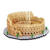 Maquette architecturale rome antique en lego moc colisée avec arches monumentales elliptique sur baseplate grise beige et tan
